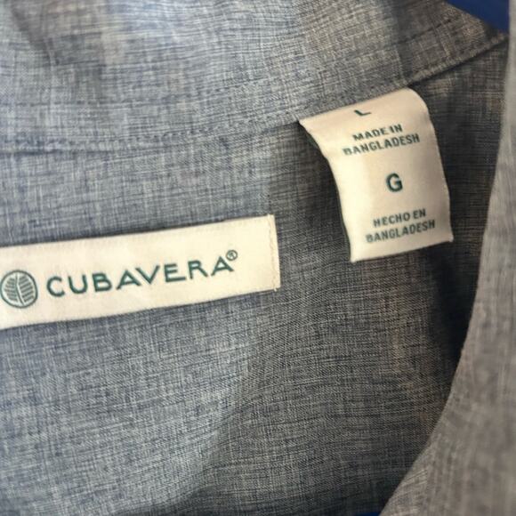 Cubavera GEO EMBROIDERED PANEL SHIRT Large - Picture 7 of 7